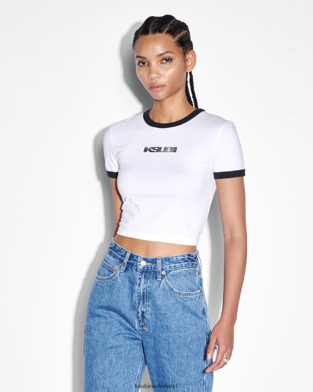 Ksubi vrouwelijk sott baby ss-t-shirt XT0TV46 kleding wit