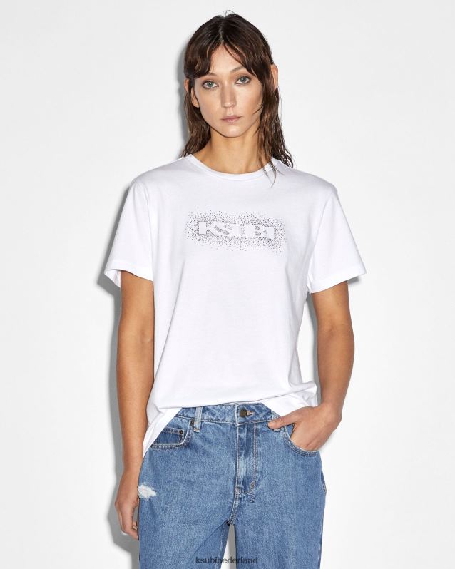 Ksubi vrouwelijk sott burst klassiek ss-t-shirt XT0TV88 kleding wit
