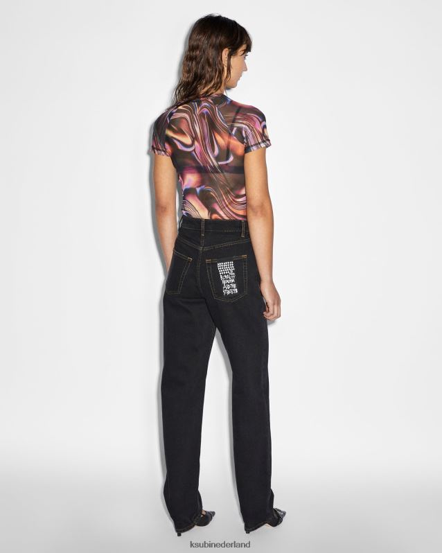 Ksubi vrouwelijk visions mesh ss-t-shirt XT0TV76 kleding meerdere afdrukken