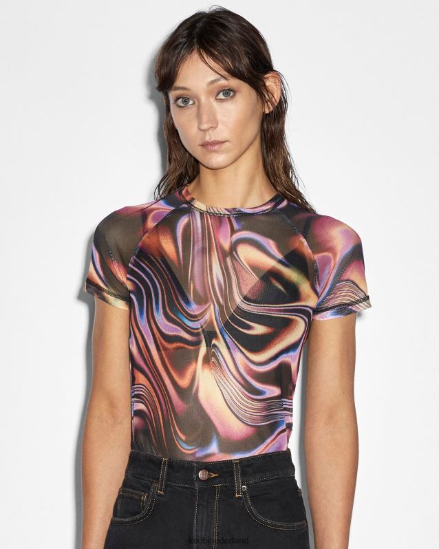 Ksubi vrouwelijk visions mesh ss-t-shirt XT0TV76 kleding meerdere afdrukken